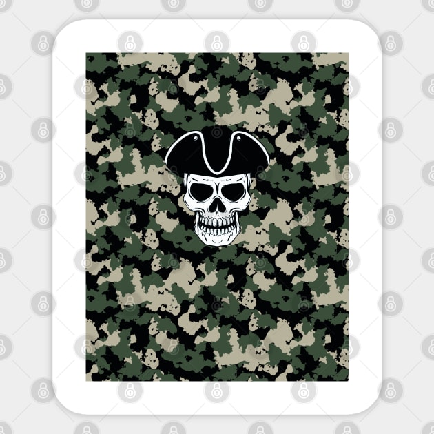 Camo skull Sticker by designbywaqas